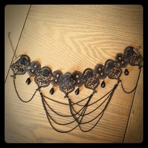 Black Lace & Delicate Chain Choker